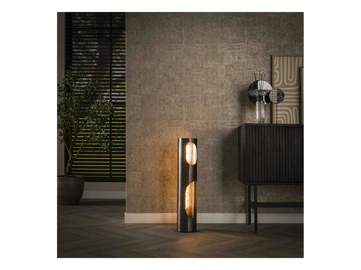 Lampadaire cylindrique ouvert H 71 cm RALF