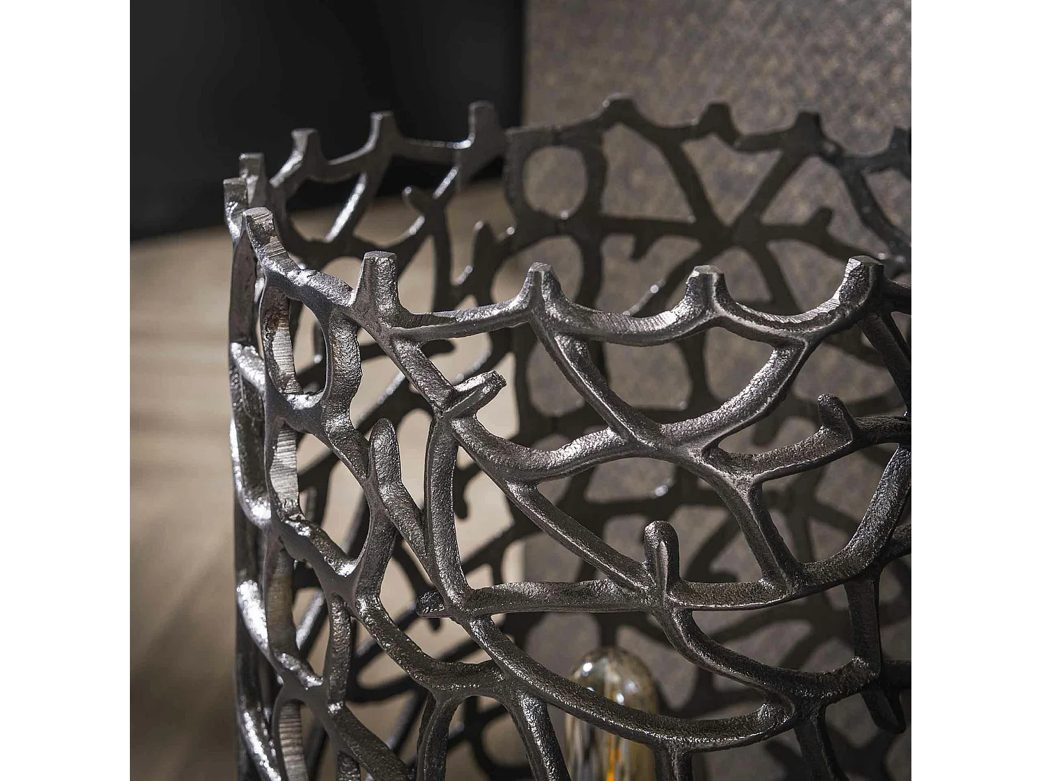 Lampadaire décoratif en métal effet toile H 61 cm RALF