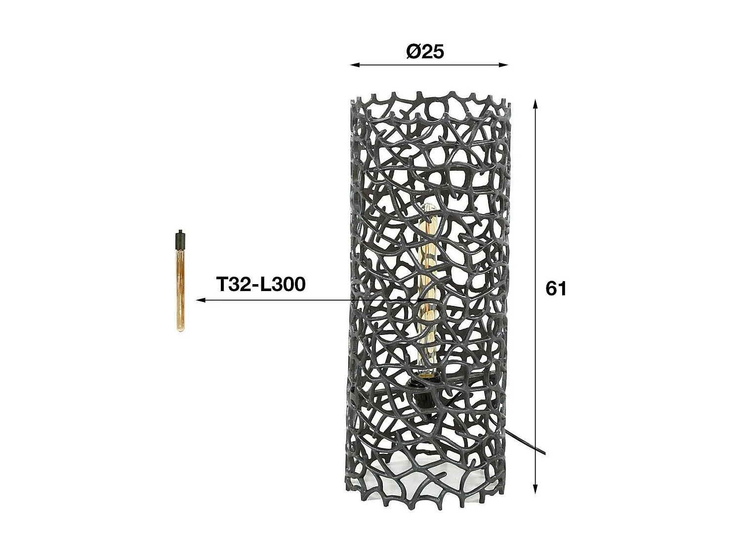 Lampadaire décoratif en métal effet toile H 61 cm RALF
