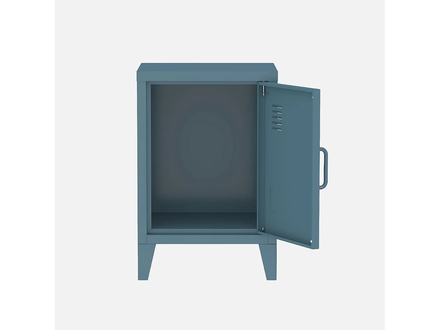 Comodino industriale, 1 anta, blu grigio