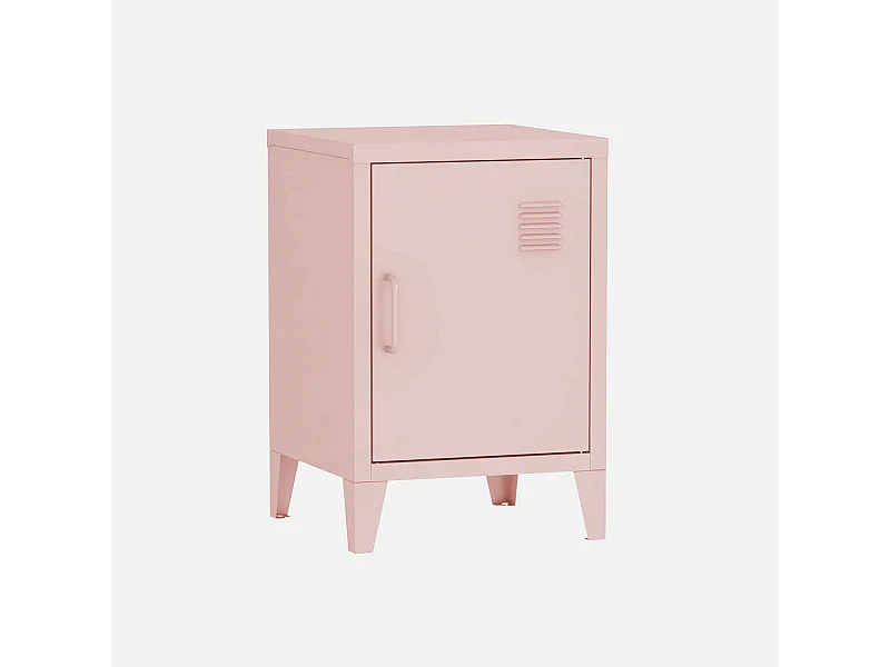 Comodino industriale, 1 anta, rosa