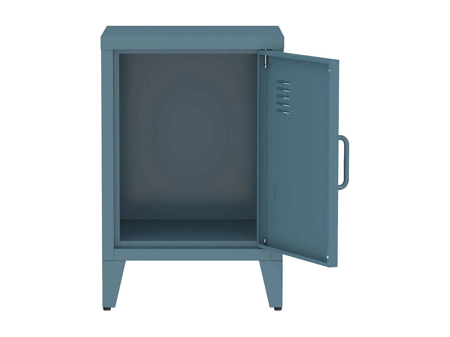 Set 2 comodini industriali, 1 anta, blu grigio