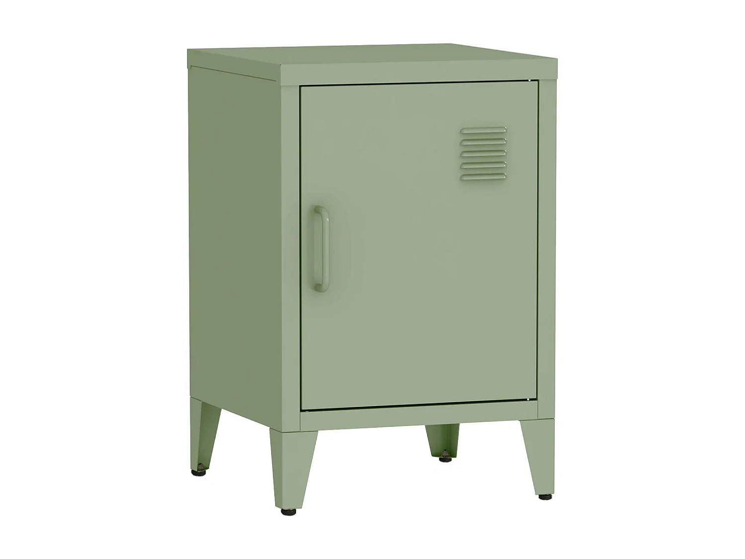Mesita industrial con 1 puerta, set de 2 verde claro