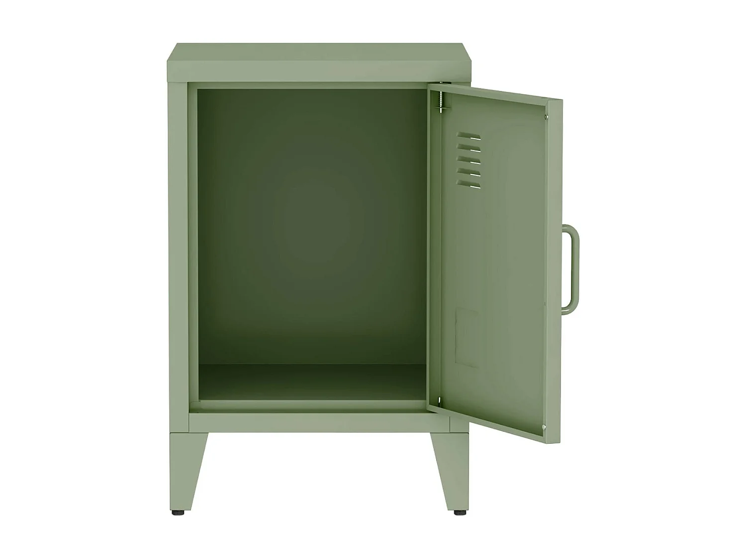 Mesita industrial con 1 puerta, set de 2 verde claro