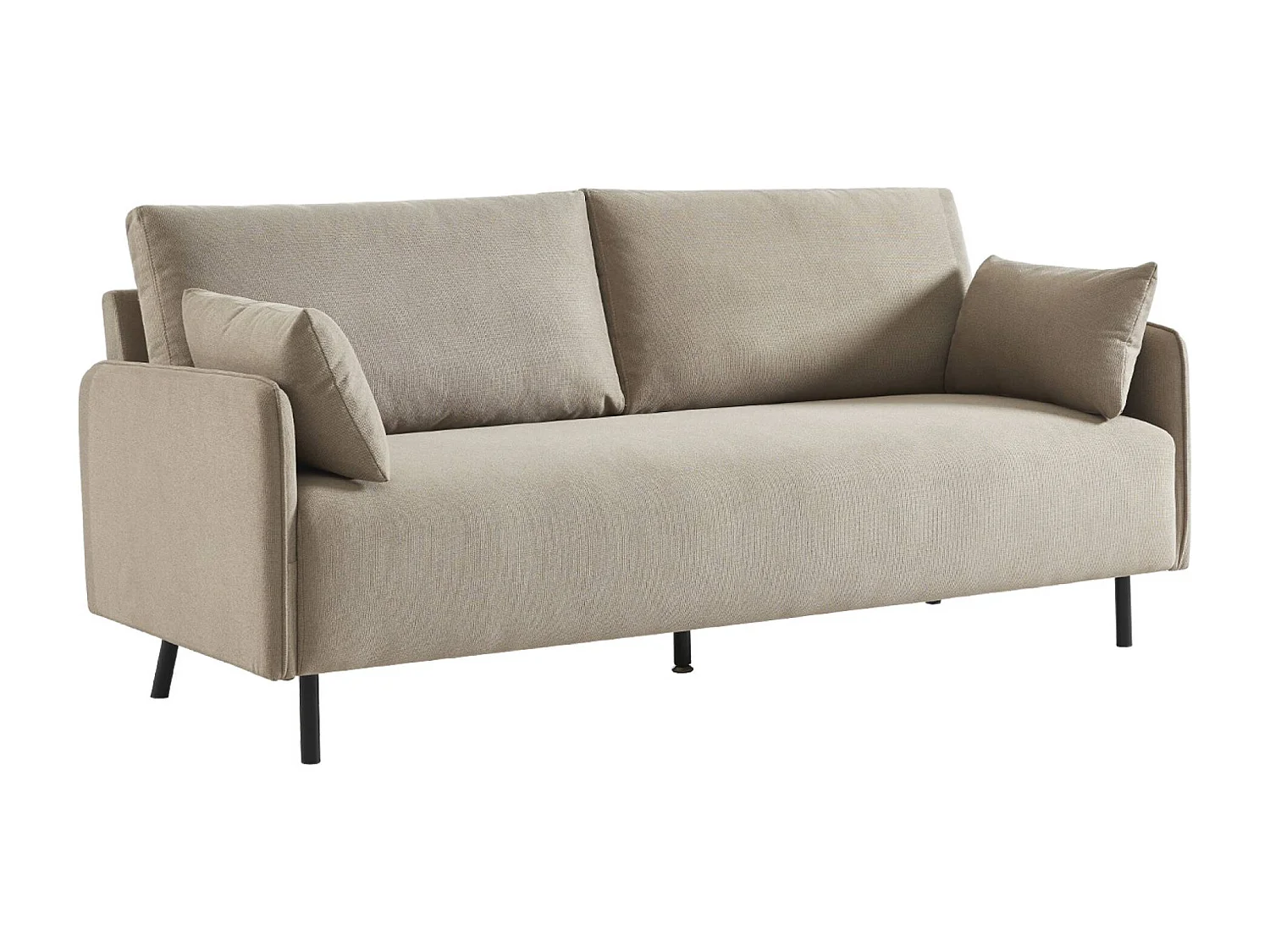 Sofá de 3 plazas en tejido hidrófugo, patas de metal beige