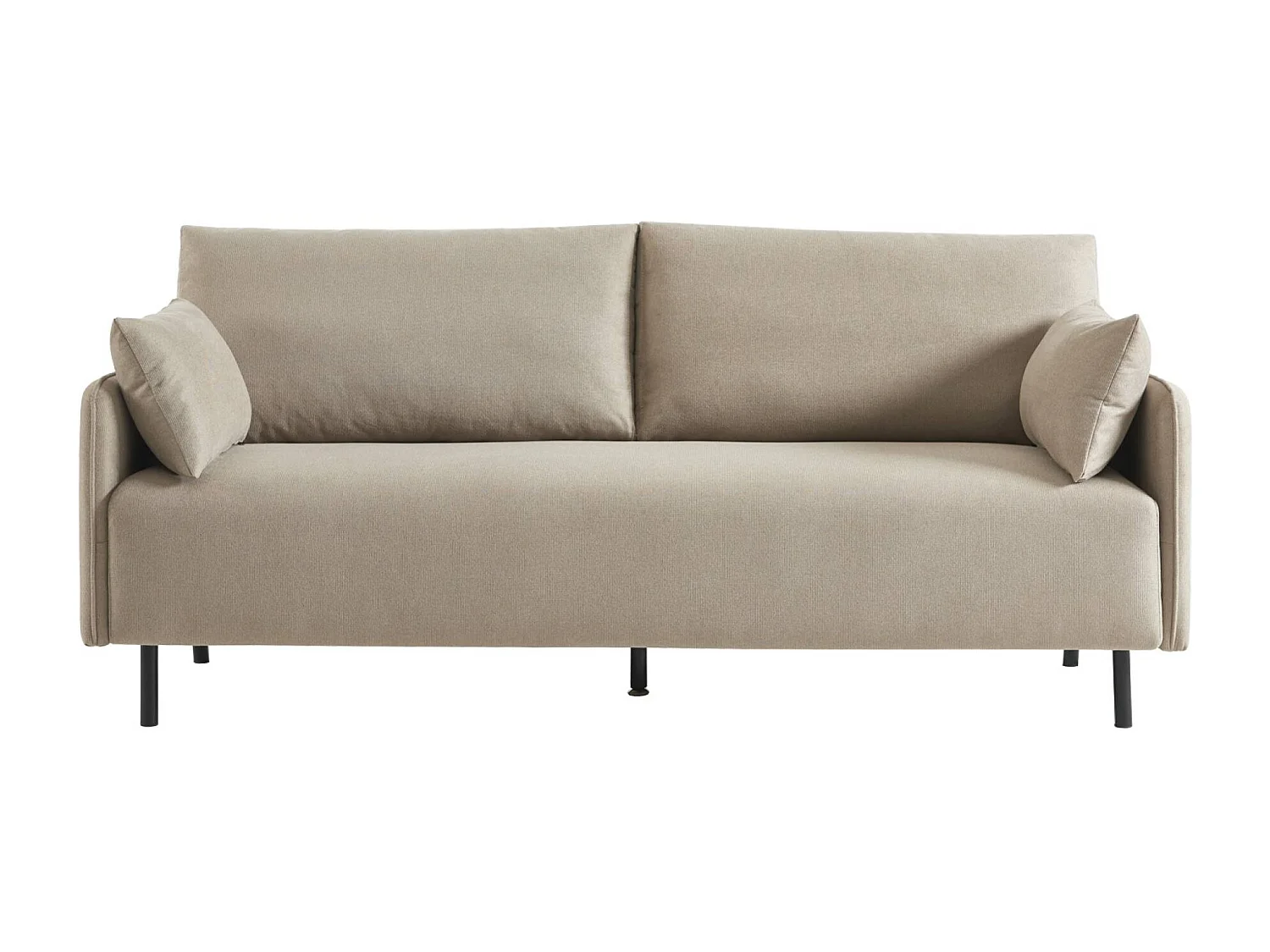Sofá de 3 plazas en tejido hidrófugo, patas de metal beige