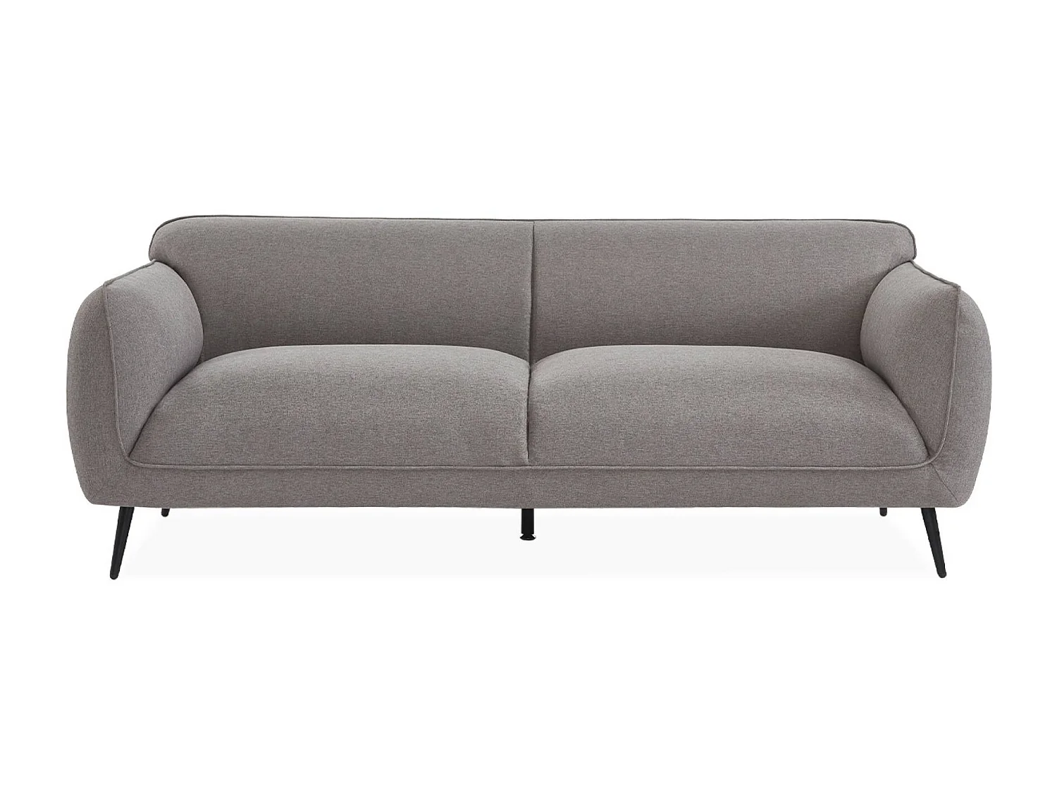 Canapé 3 places tissu gris clair et pieds métal noir