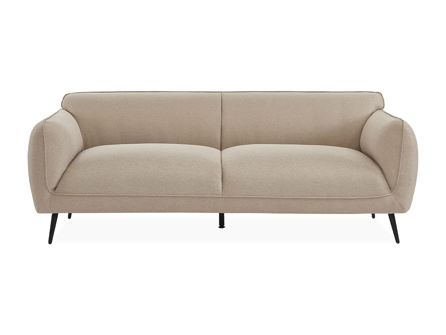 Sofá de 3 plazas en tela con patas de metal beige