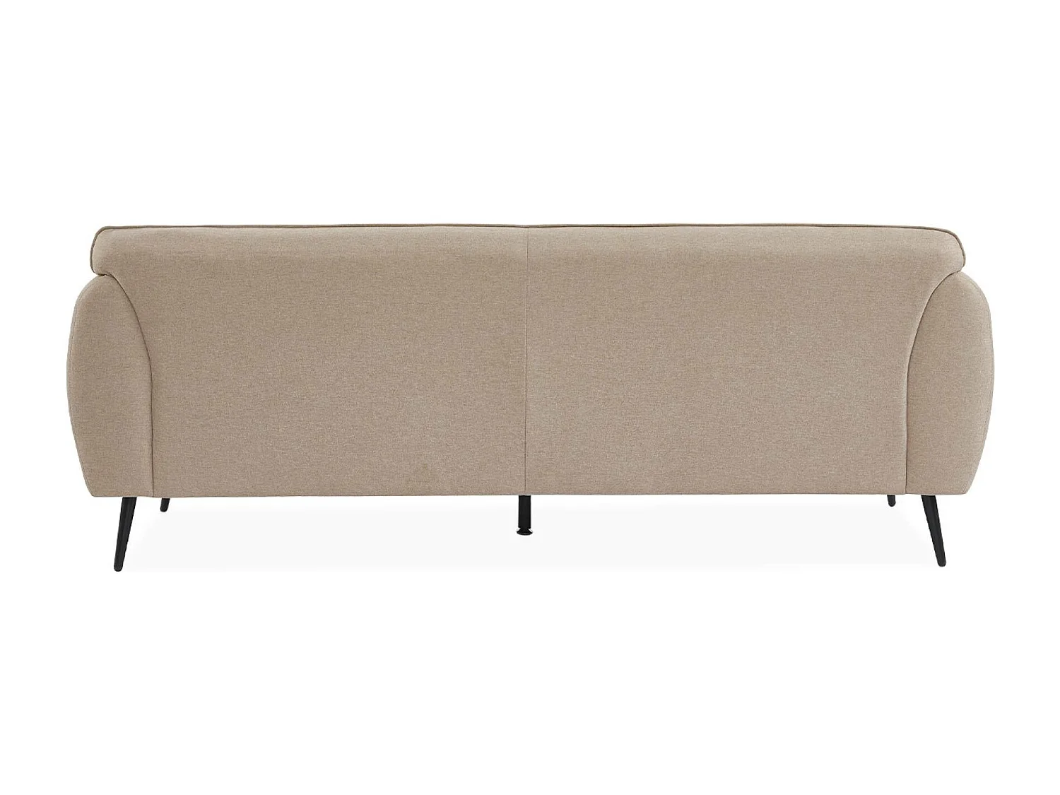 Sofá de 3 plazas en tela con patas de metal beige