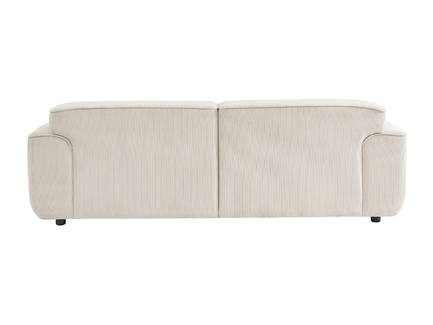 Sofá en terciopelo pana fina de 3 plazas crema