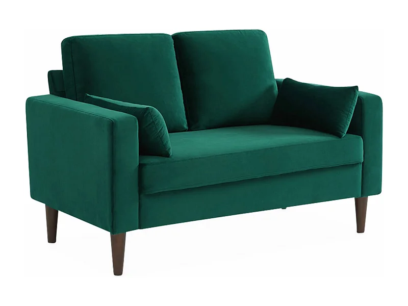 Divano in velluto vintage a 2 posti, verde inglese