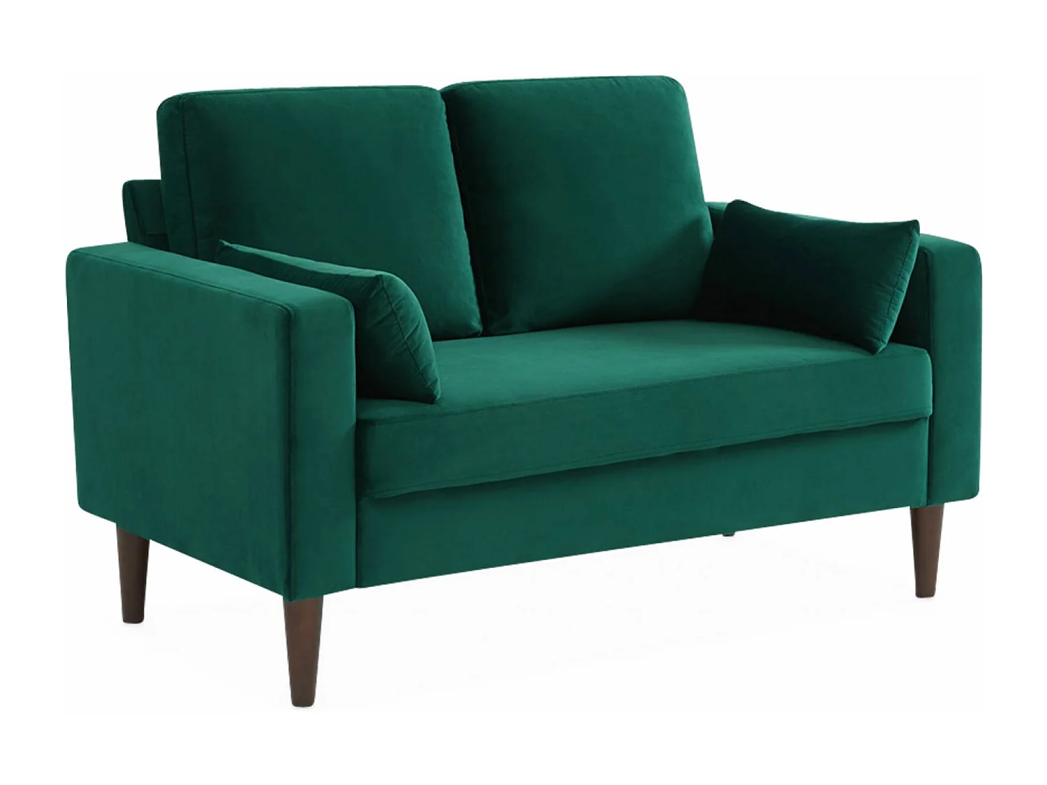 Divano in velluto vintage a 2 posti, verde inglese