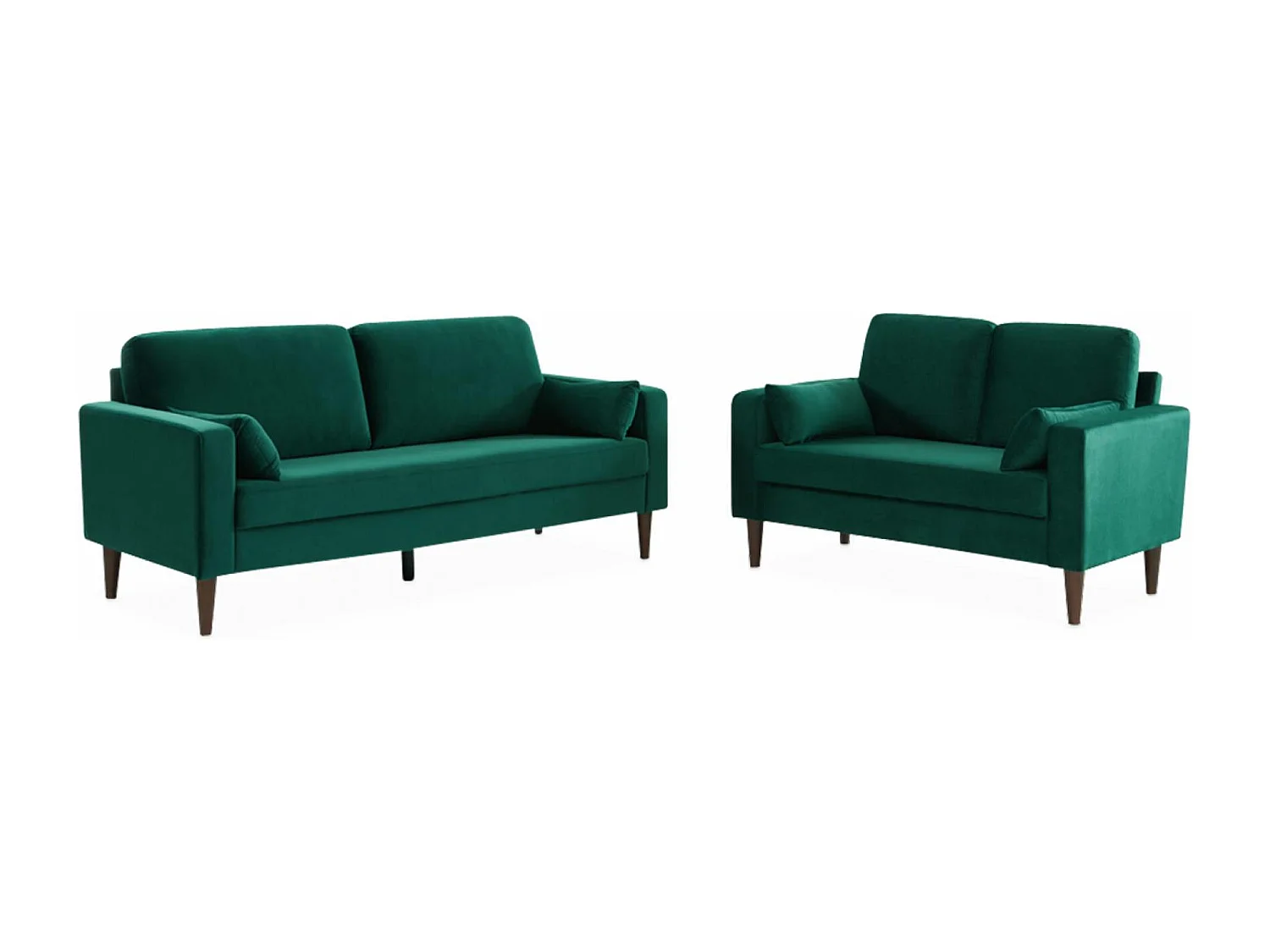 Divano in velluto vintage a 2 posti, verde inglese