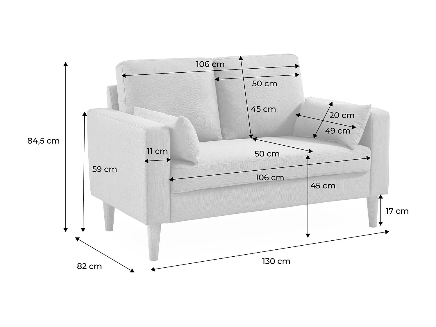 Sofá de terciopelo de 2 plazas verde ingles