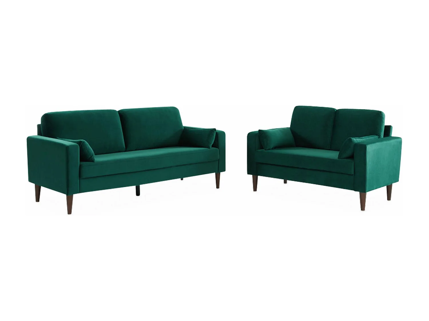 Sofá de terciopelo de 2 plazas verde ingles