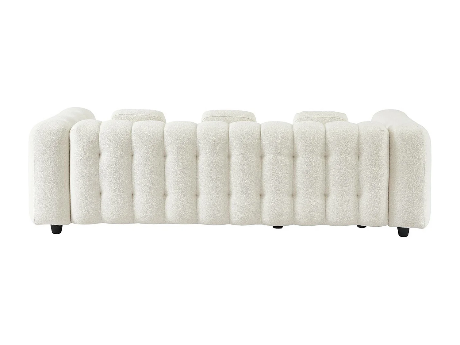 Sofá esquinero reversible con rizo texturado crema