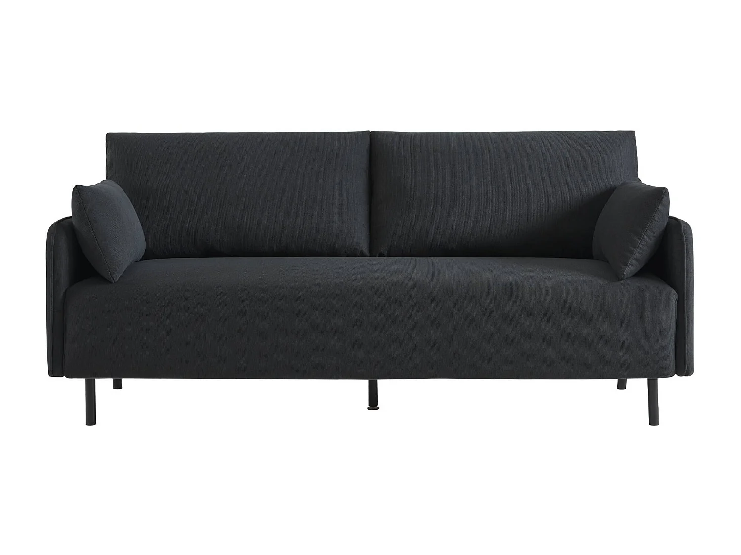 Canapé 3 places au tissu anthracite déperlant avec pieds en métal noir
