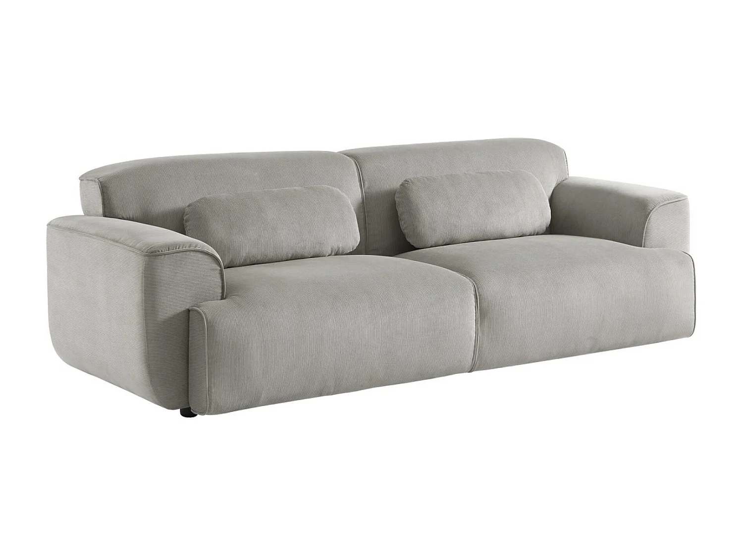 Divano a 3 posti in velluto a coste fini, grigio chiaro