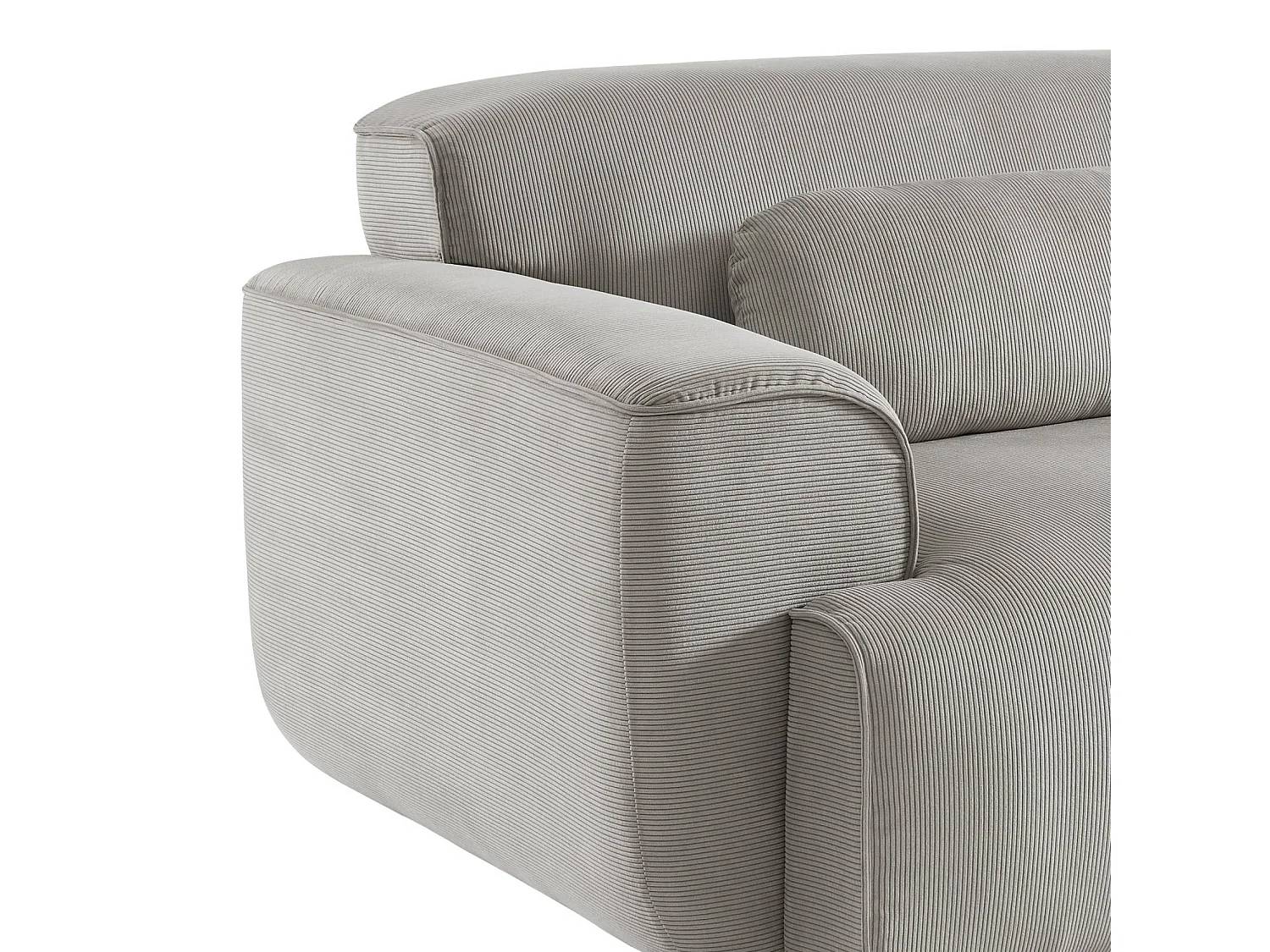 Divano a 3 posti in velluto a coste fini, grigio chiaro