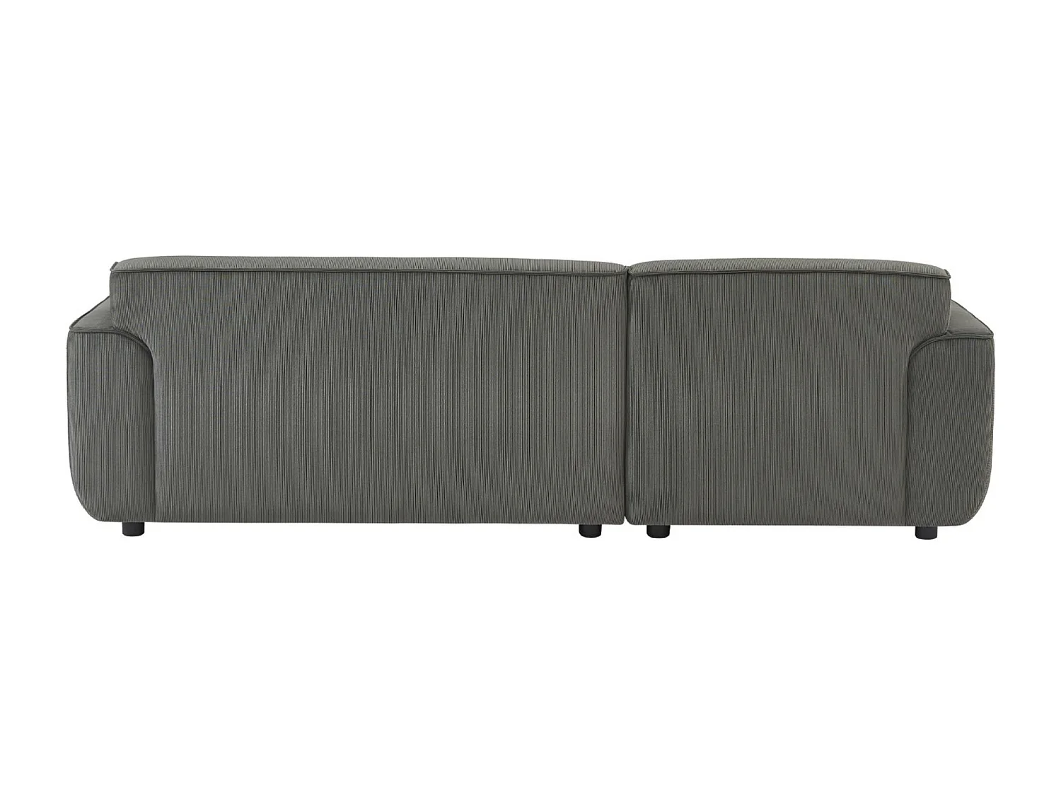 Canapé d'angle gauche. 2 à 3 places. velours côtelé gris. Wallas L 196 x P 151 / 91 / x H 73cm