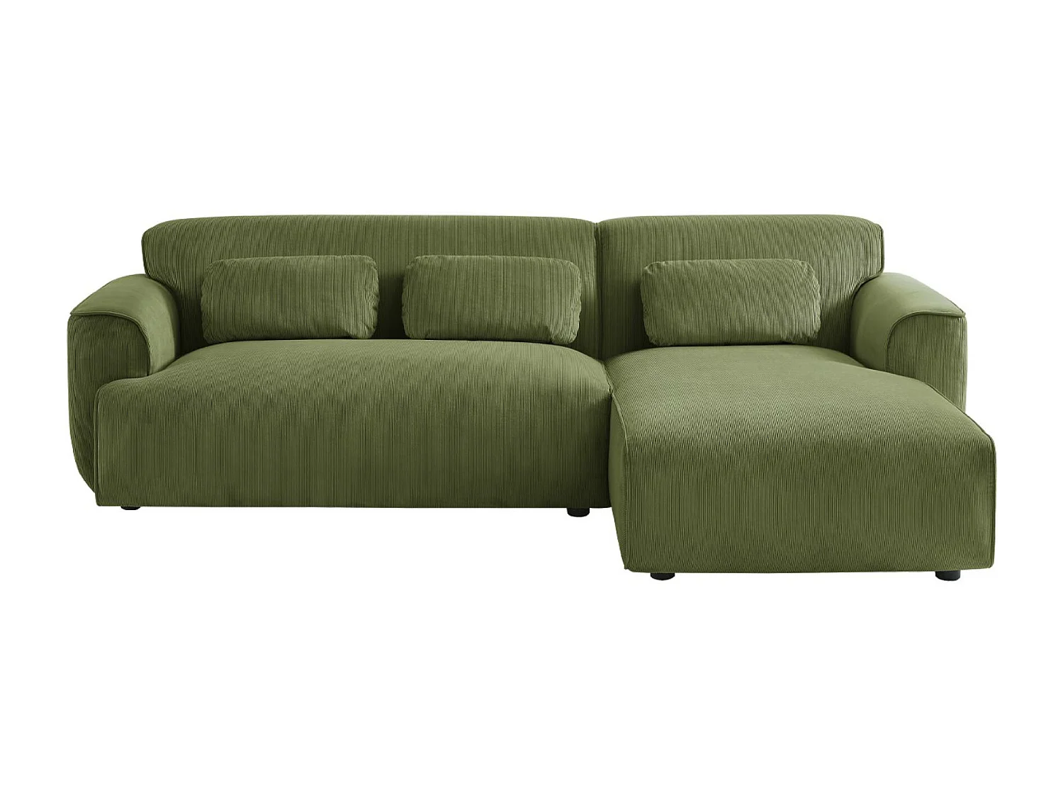 Divano angolare in velluto a coste fino da 2 a 3 posti, angolo destro,