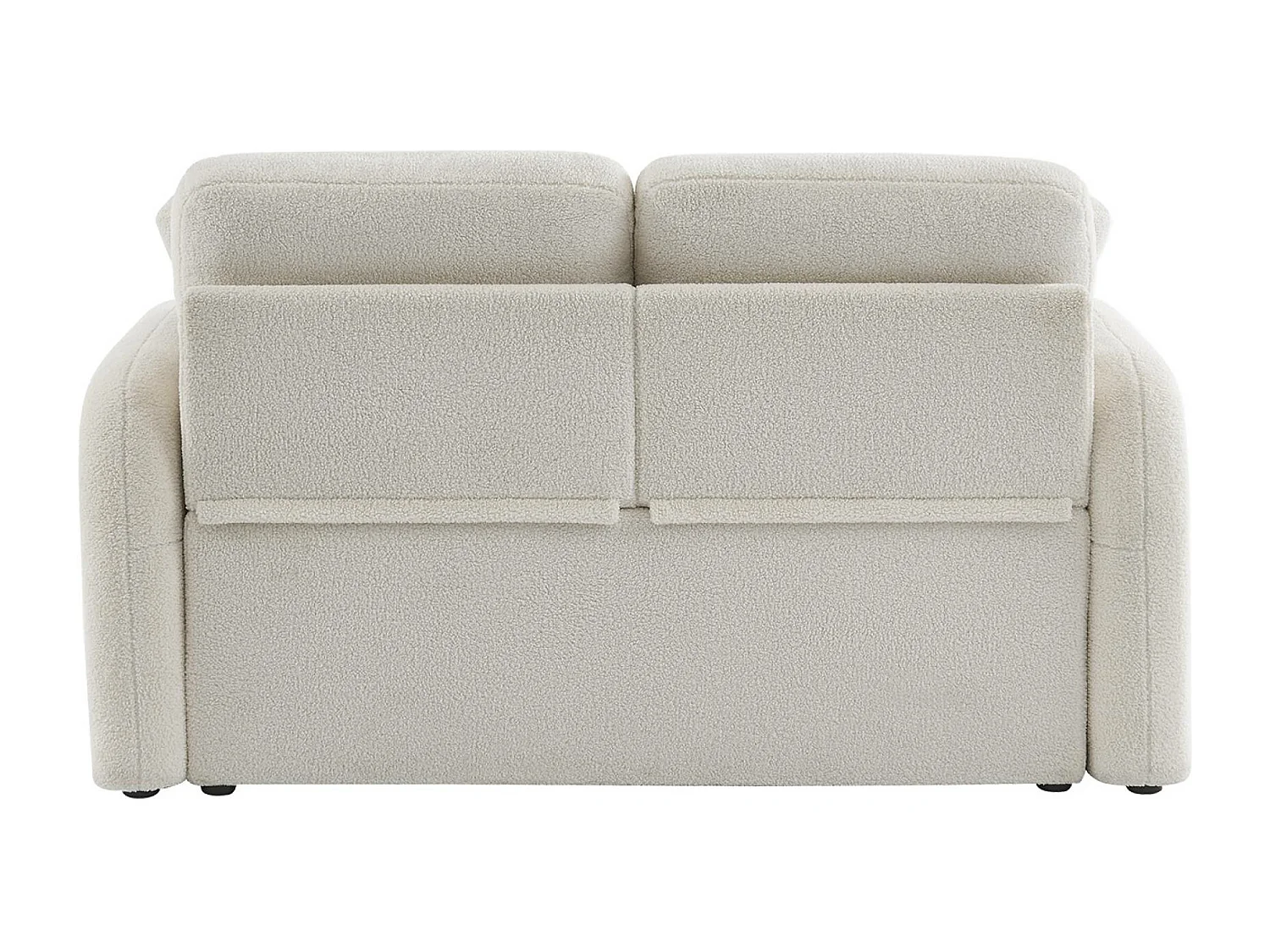 Sofá con borreguito, líneas redondeadas de 2 plazas crema