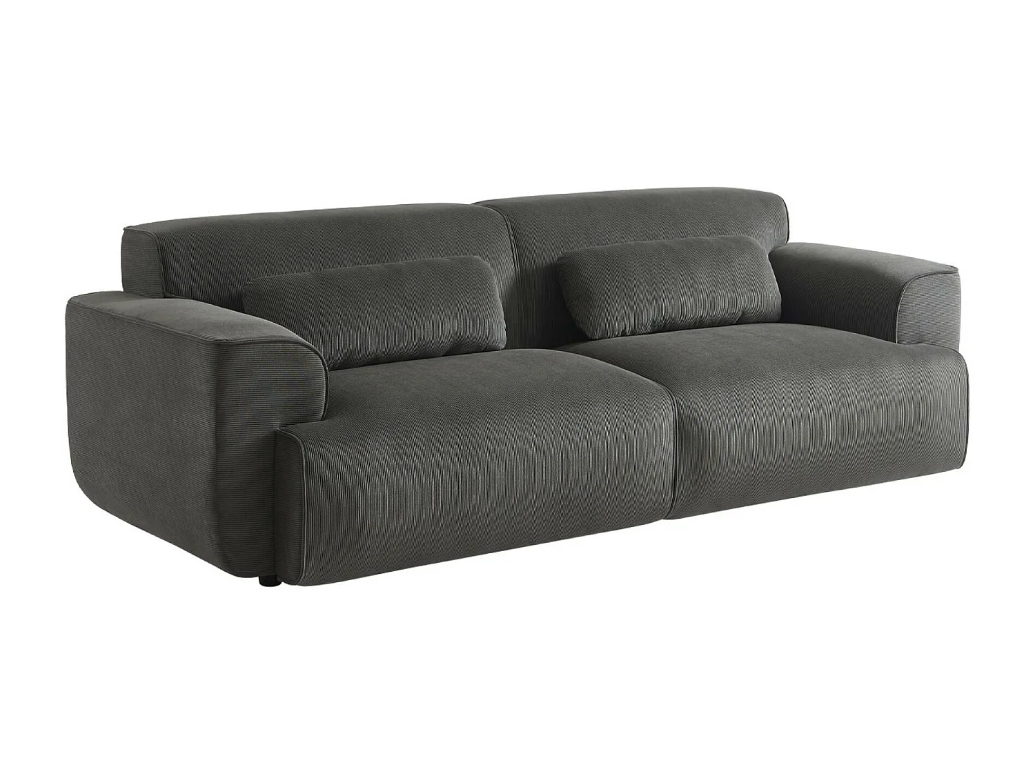 Divano a 3 posti in velluto a coste fini, grigio scuro