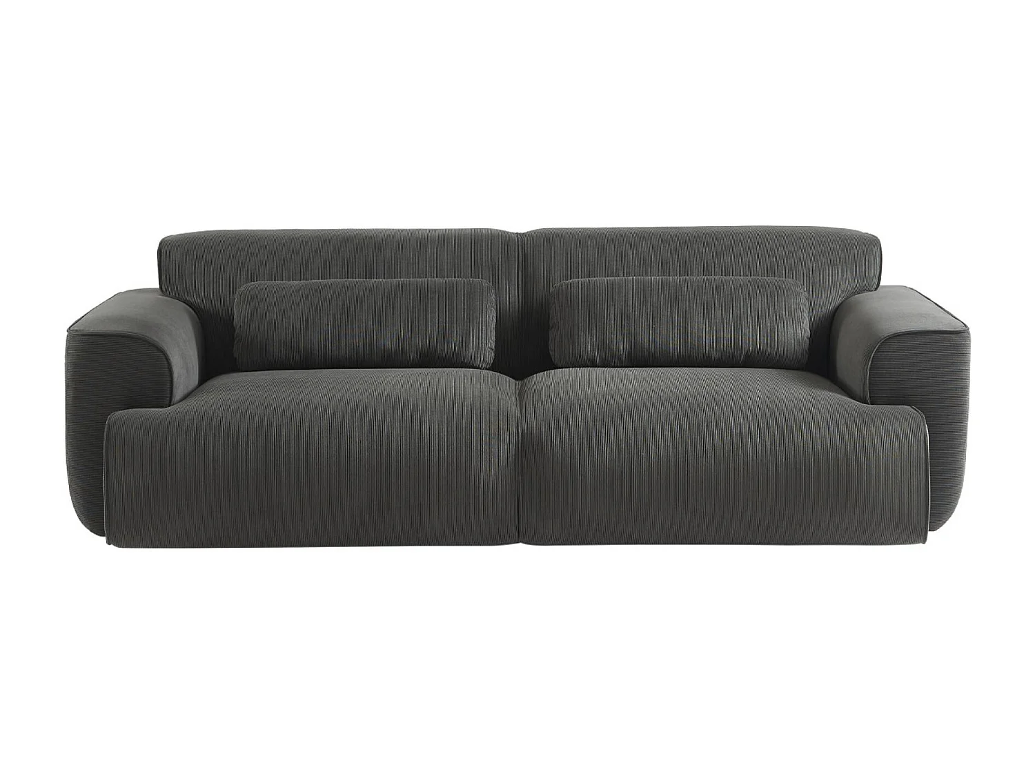 Divano a 3 posti in velluto a coste fini, grigio scuro