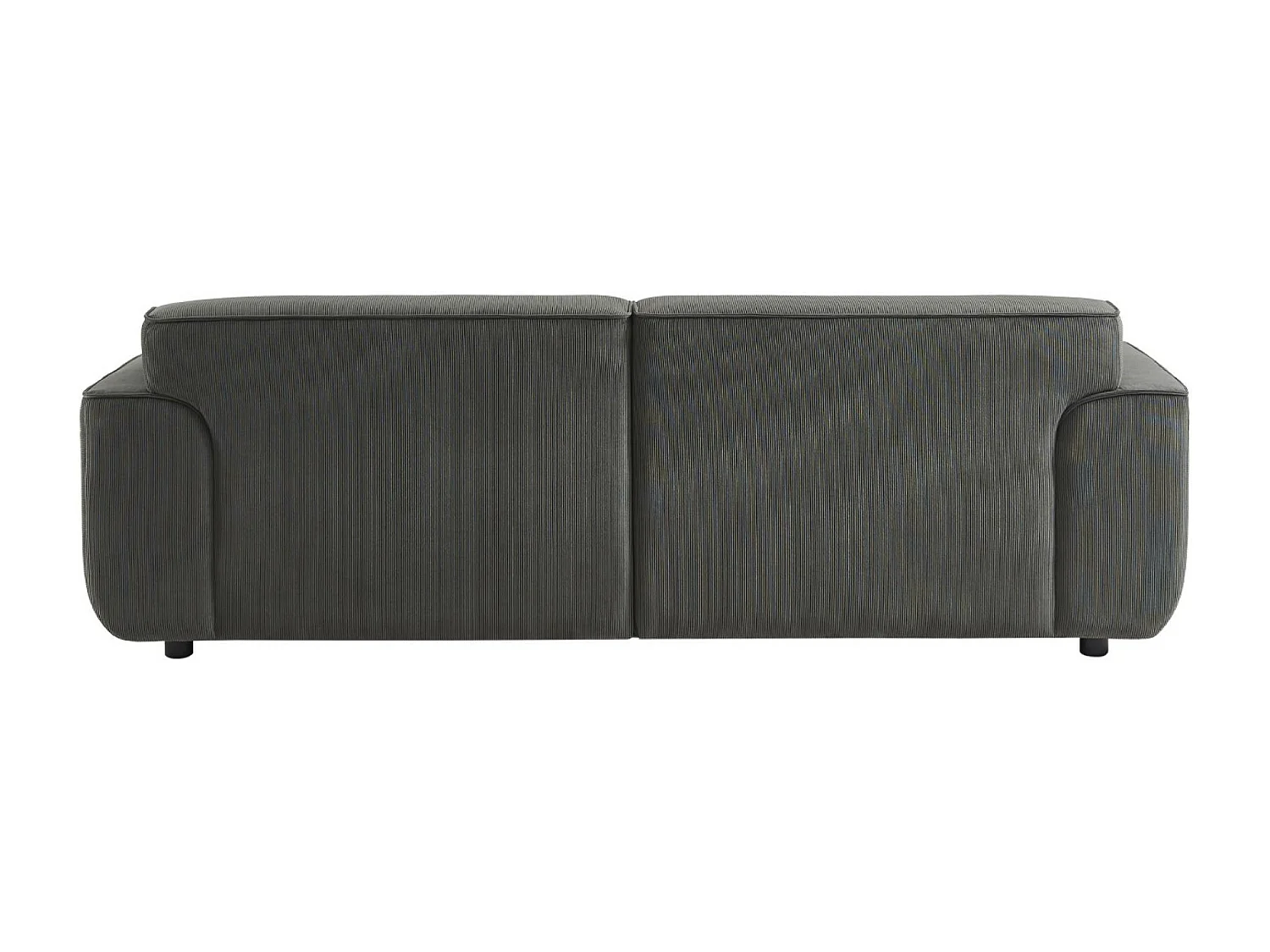 Divano a 3 posti in velluto a coste fini, grigio scuro