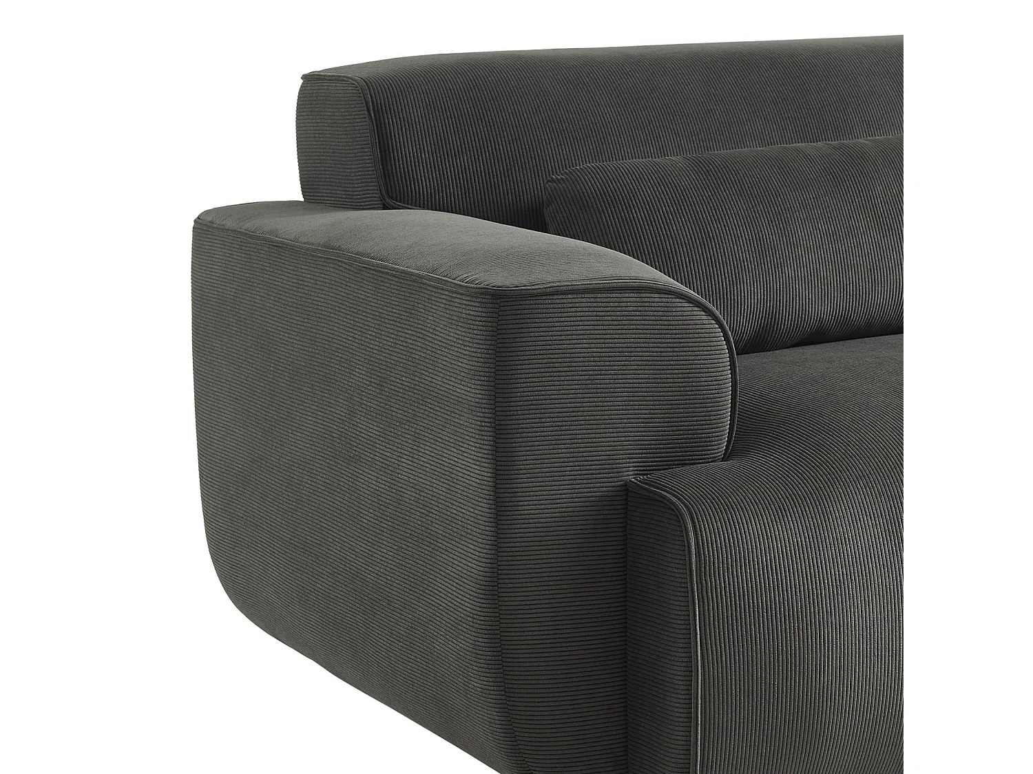 Divano a 3 posti in velluto a coste fini, grigio scuro