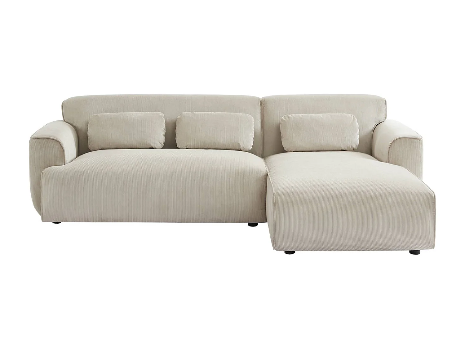 Divano angolare in velluto a coste fino da 2 a 3 posti, angolo destro,