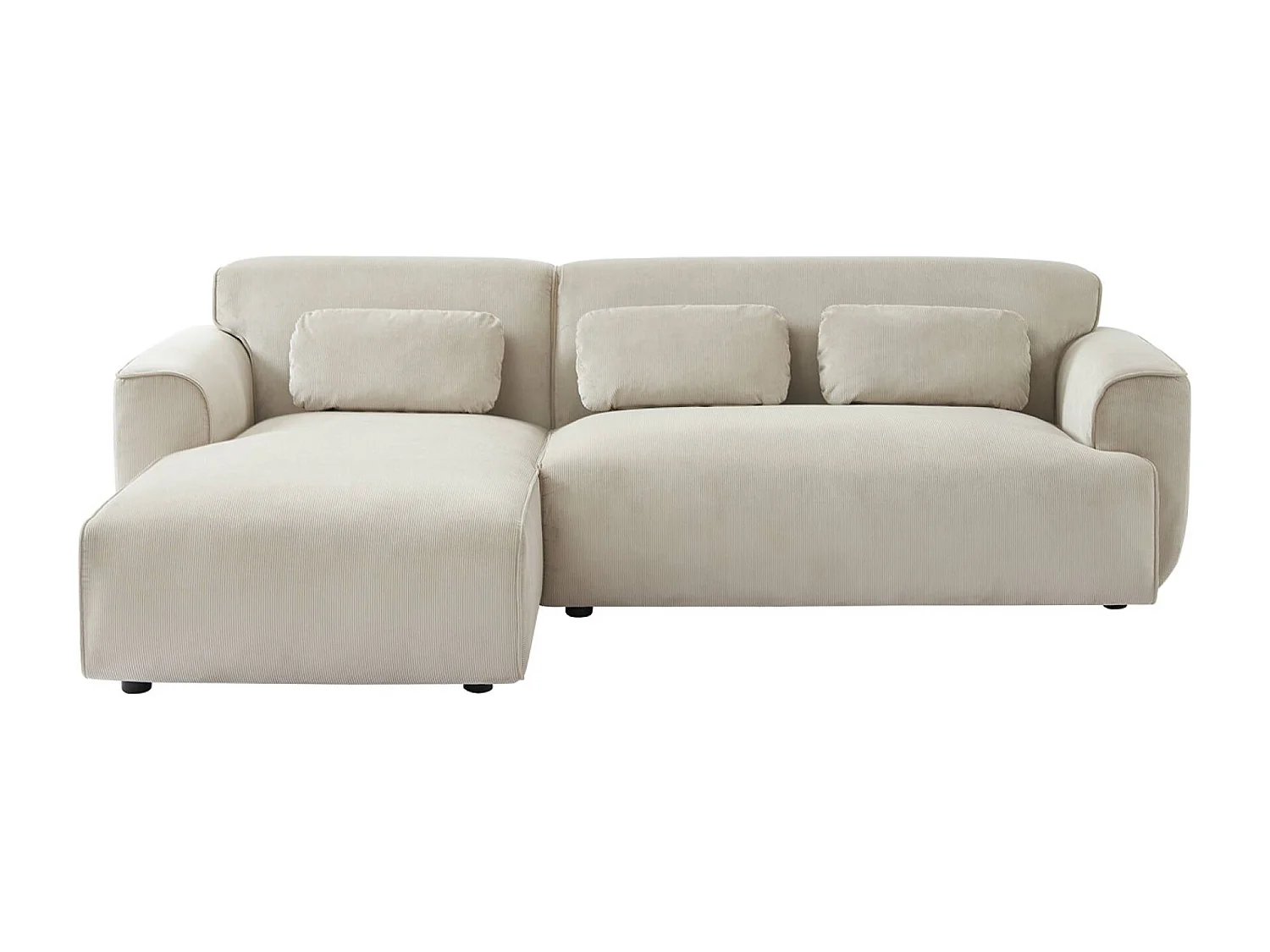 Sofá esquinero de pana de 2 a 3 plazas, esquina izquierda gris beige