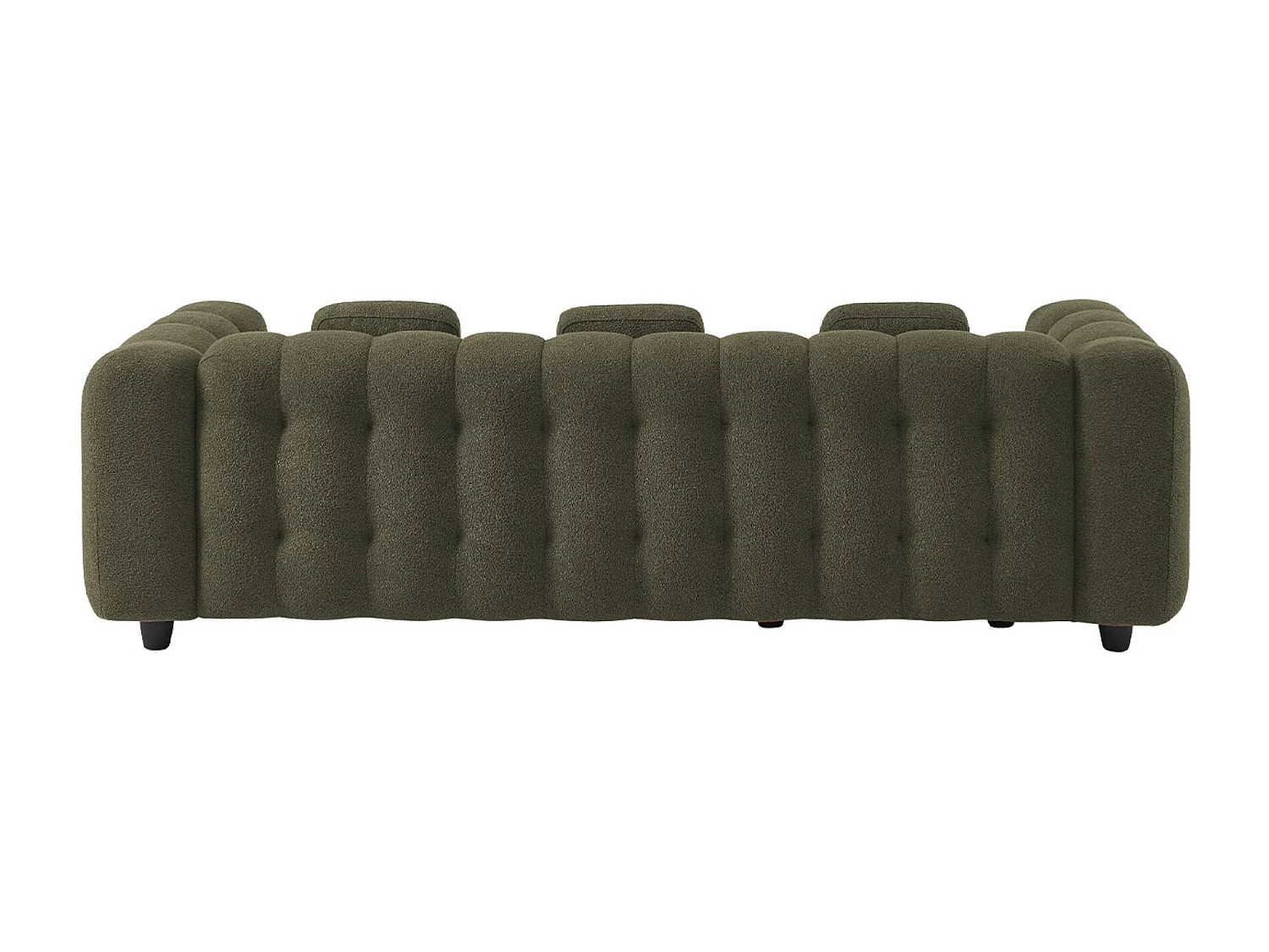 Sofá esquinero reversible con rizo texturado kaki oscuro