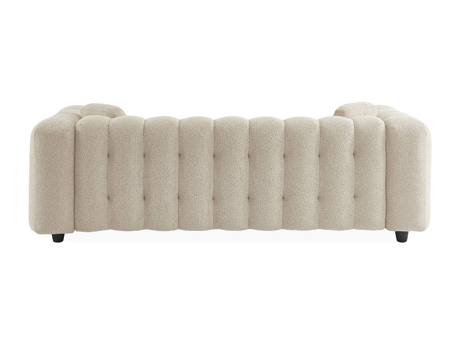 Divano rivestito in tessuto bouclé a 3 posti, beige