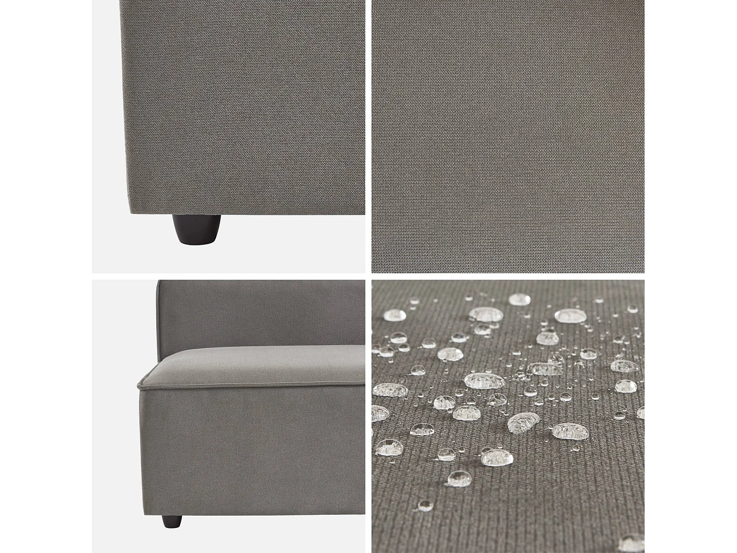 Sillón con asiento, módulo para sofá modular gris claro