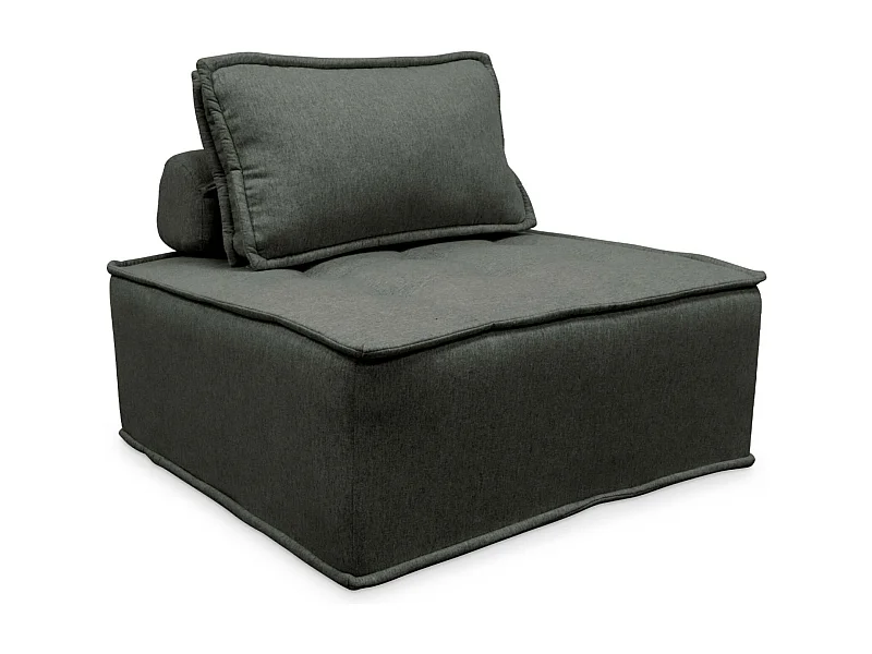 Módulo para sofá modular en tela lisa, 1 plaza gris