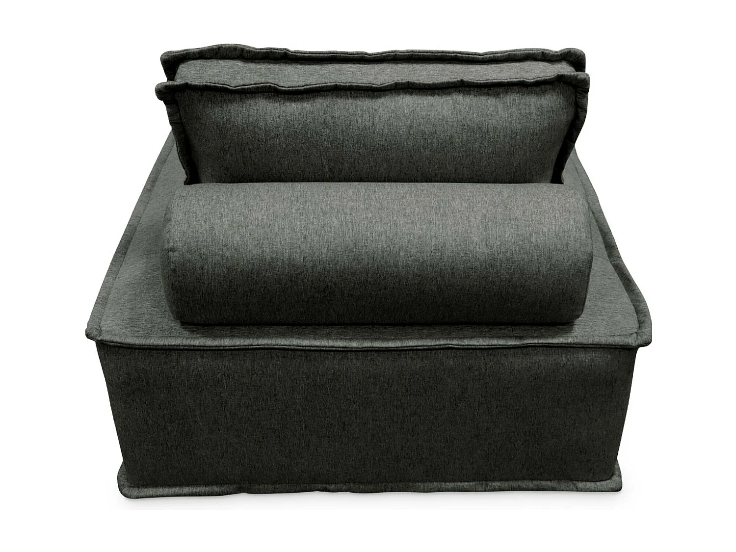 Lot de 2 chauffeuses pour canapé modulable tissu capitonné gris avec un coussin