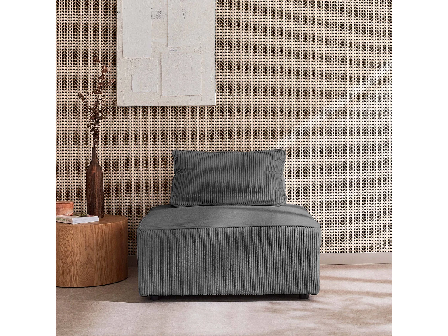 Poltrona per divano modulare, 1 posto, grigio scuro