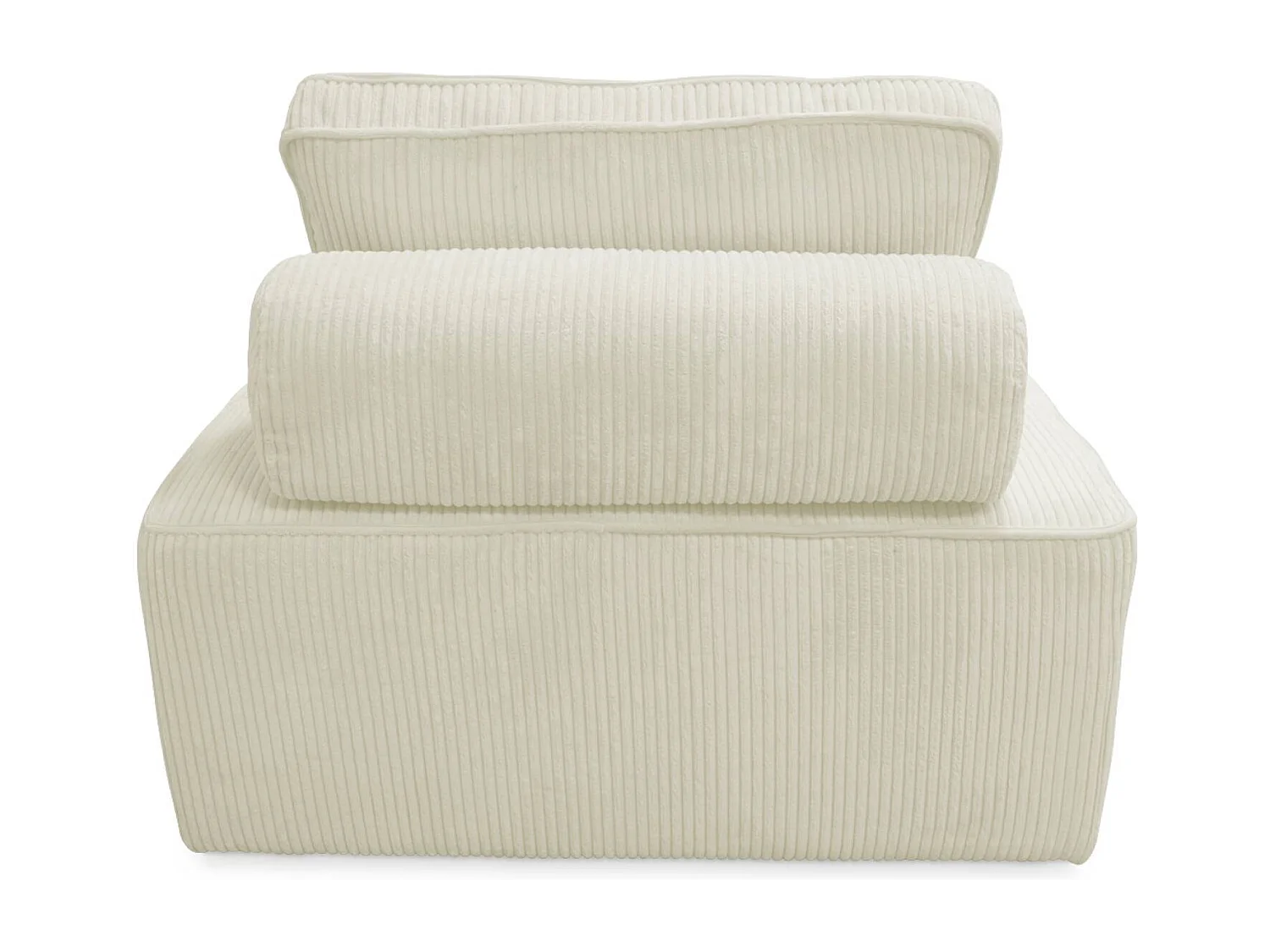 Poltrona per divano modulare velluto a coste (set di 3), crema