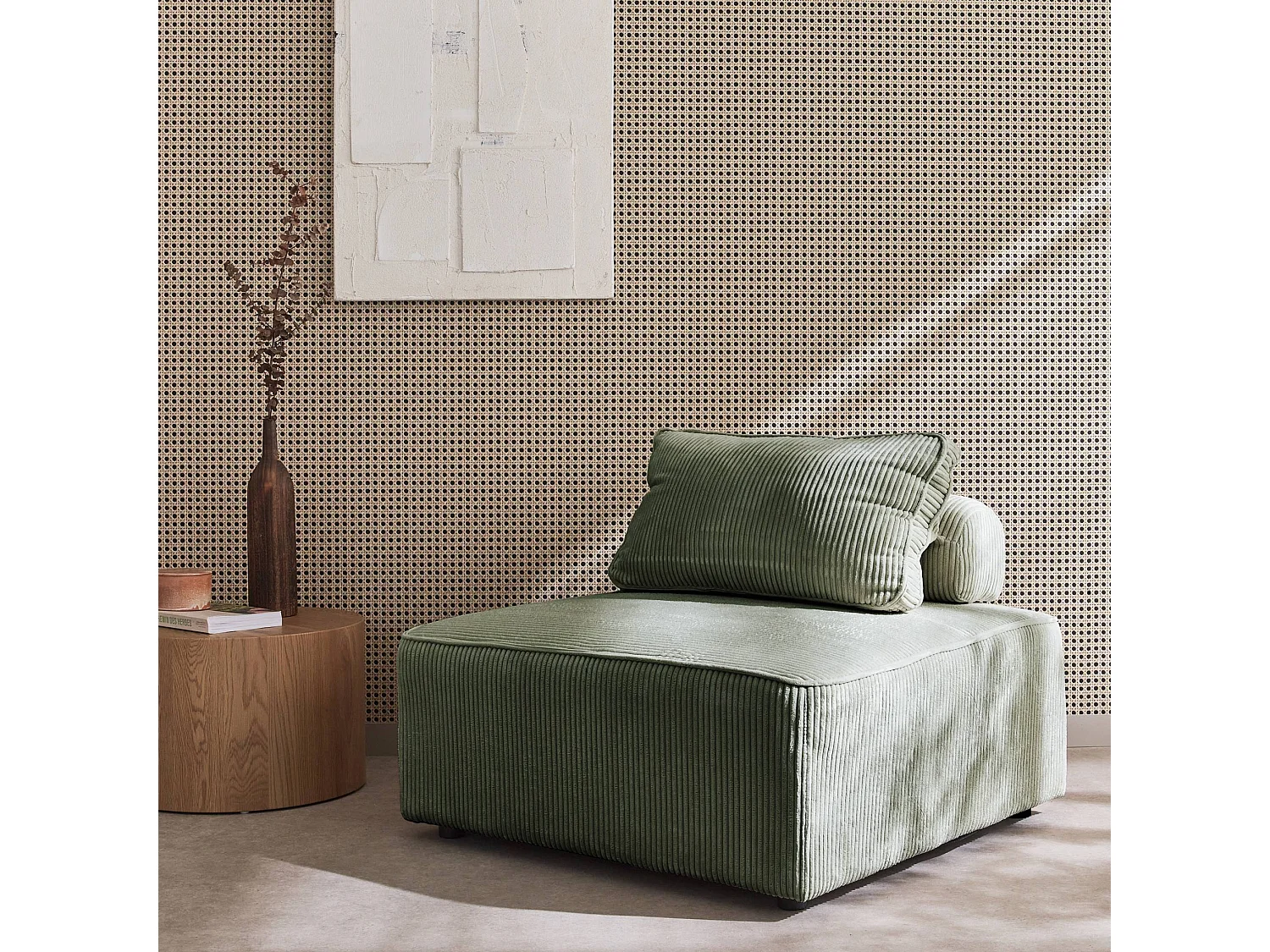 Poltrona per divano modulare, 1 posto, verde