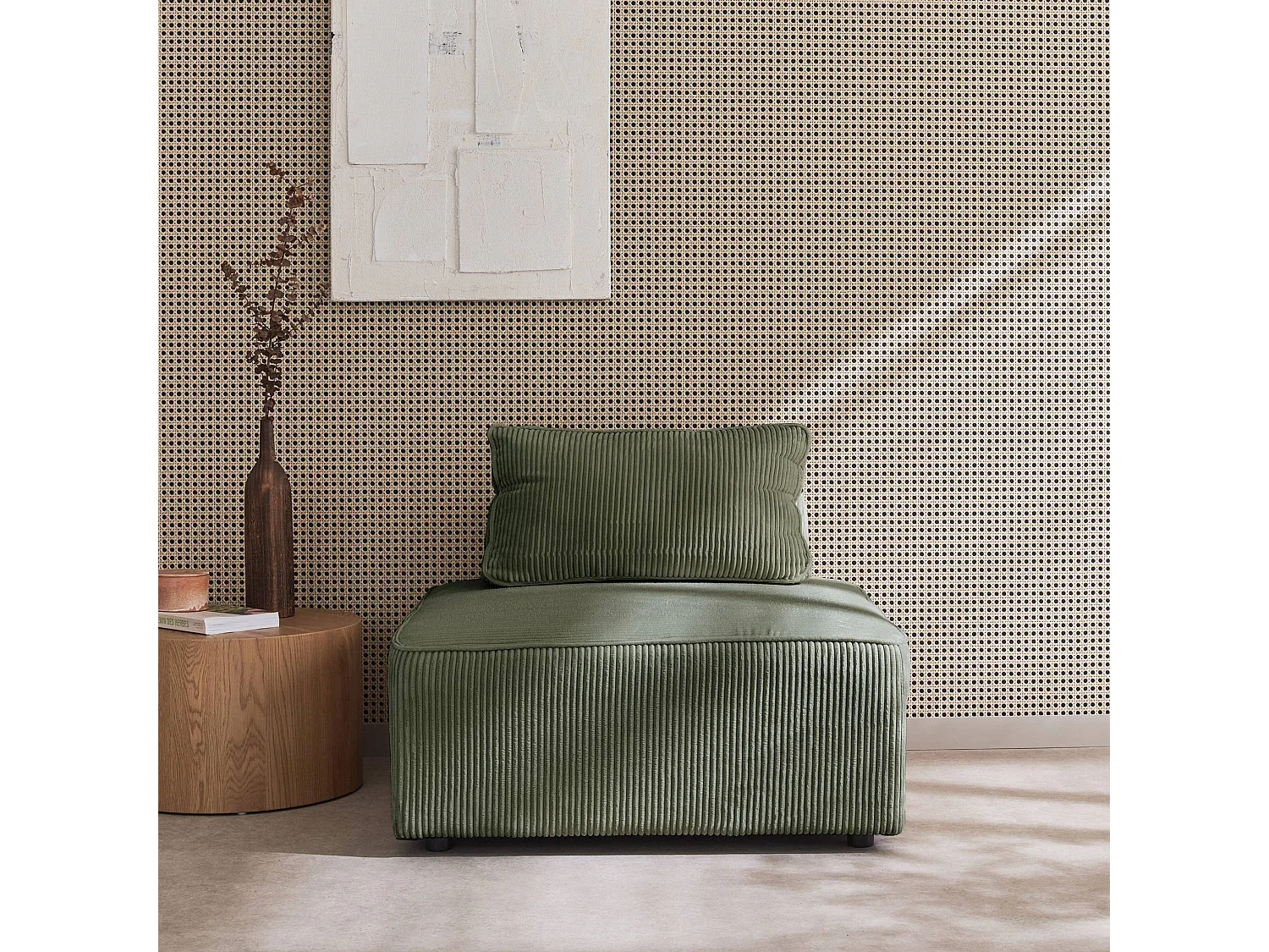 Poltrona per divano modulare, 1 posto, verde