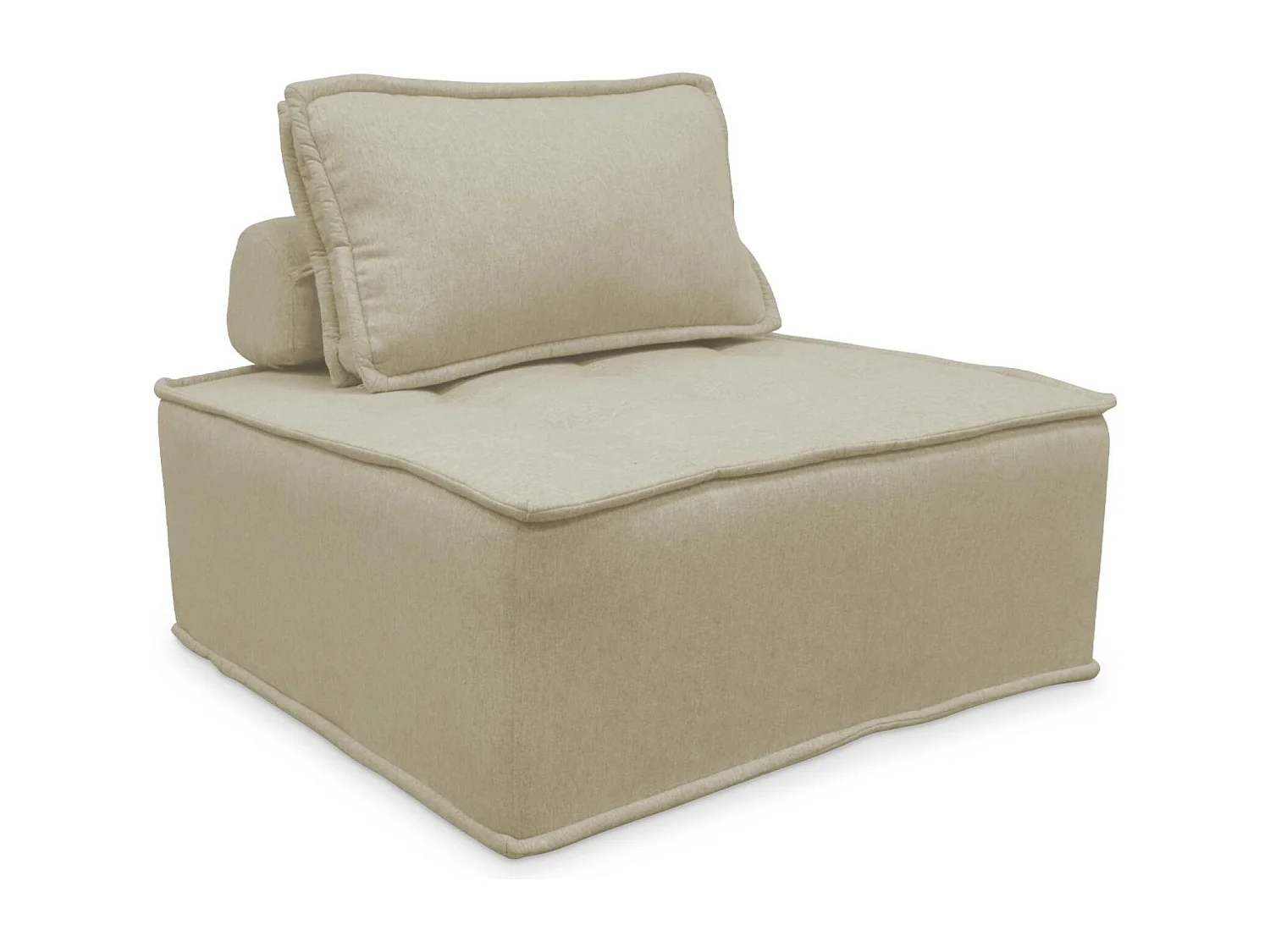 Módulo para sofá modular en tela lisa, 1 plaza beige