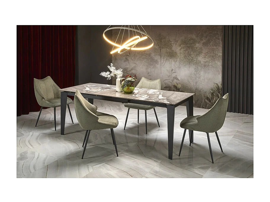 Tavolo da pranzo allungabile 140-200 cm in marmo grigio stile Ricardo