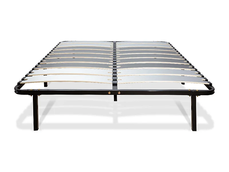OLYMPE LITERIE | Sommier à lattes en métal WINDSOR 140x190 cm | Coloris Noir | Livré en kit