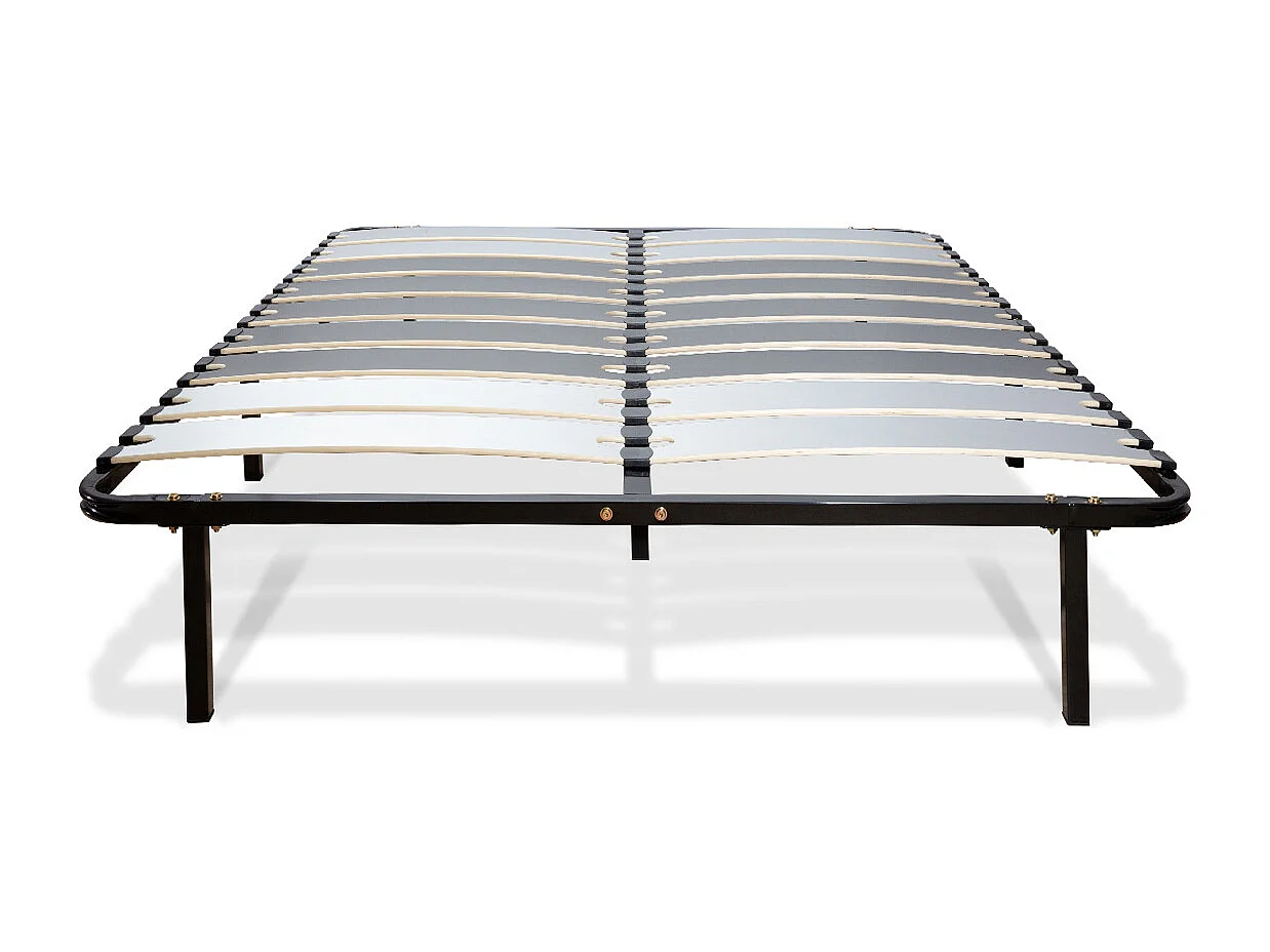 OLYMPE LITERIE | Sommier à lattes en métal WINDSOR 140x190 cm | Coloris Noir | Livré en kit