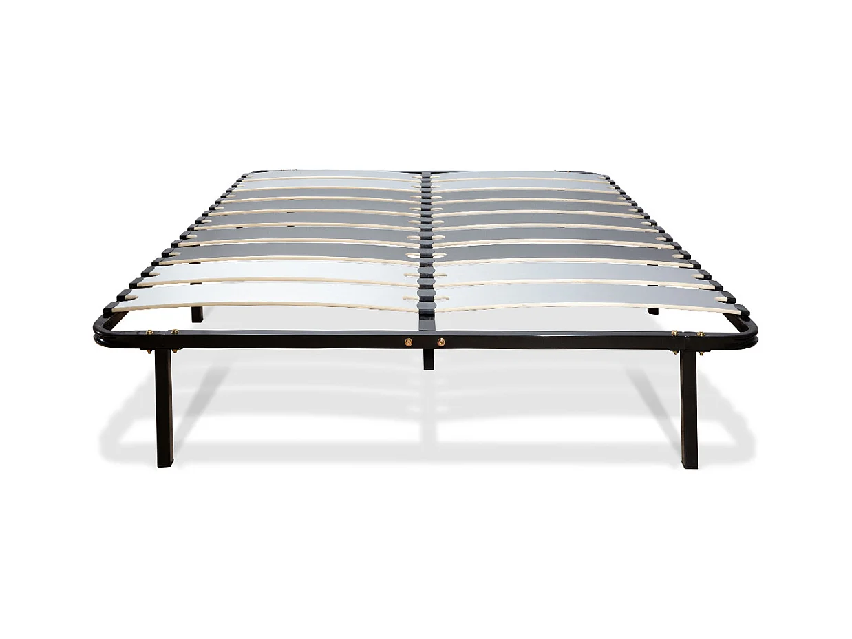OLYMPE LITERIE | Sommier à lattes en métal WINDSOR 140x190 cm | Coloris Noir | Livré en kit