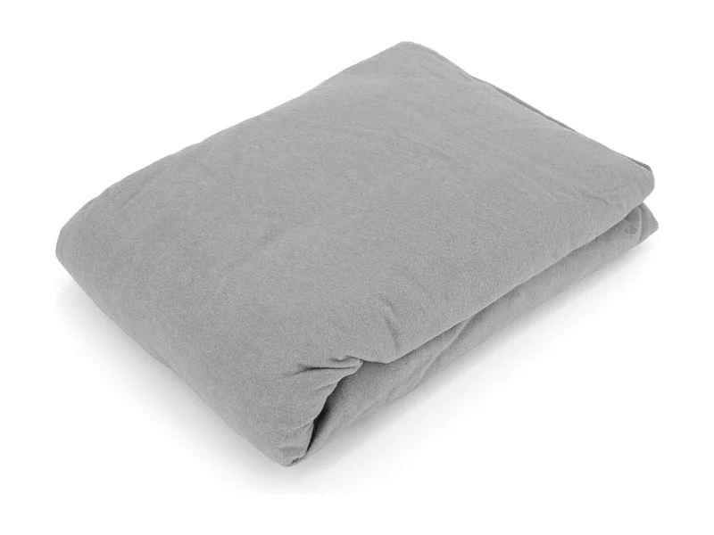 Drap housse flanelle unie 160x200 cm coton WALES gris Souris