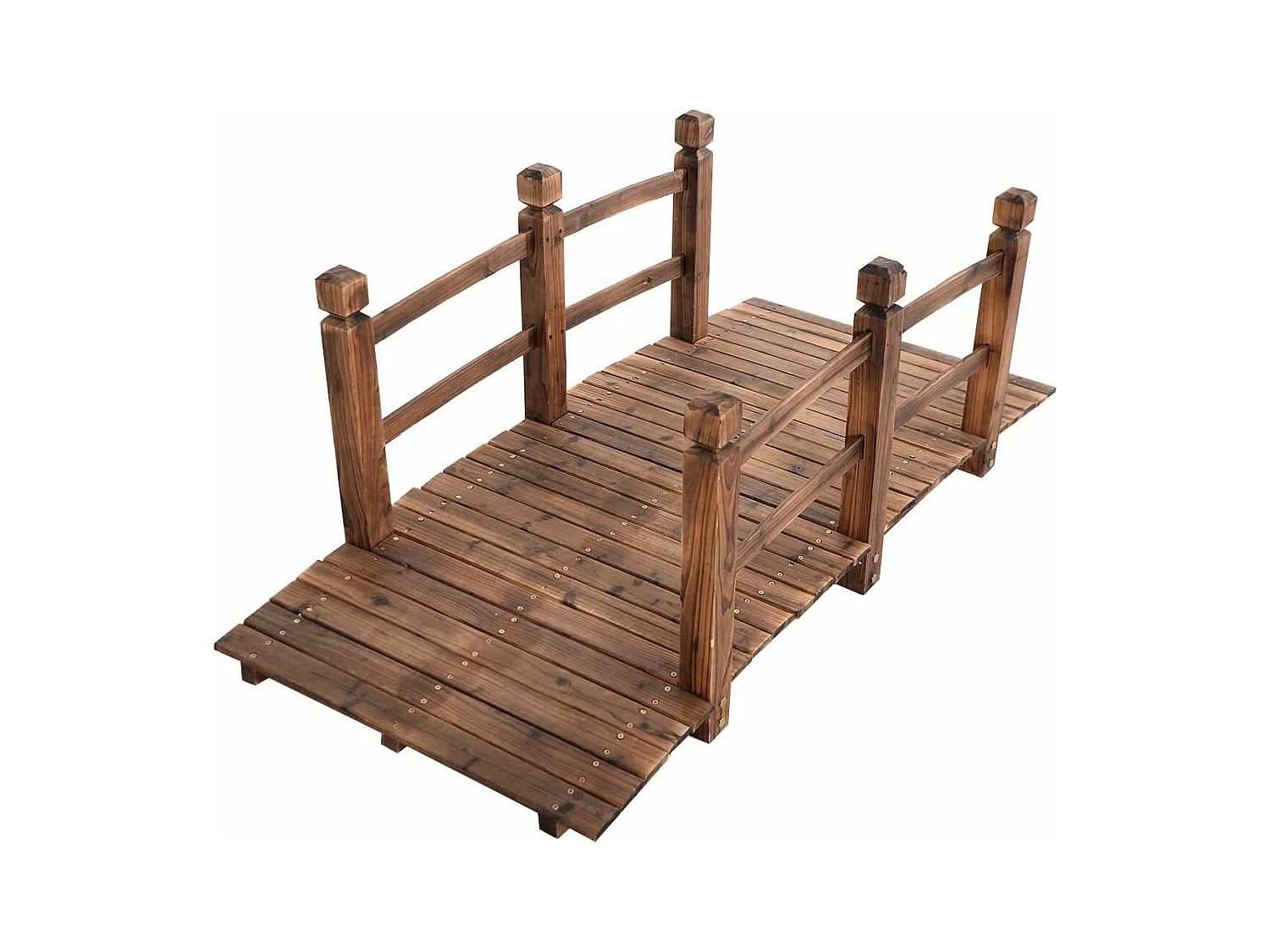 Pont de Jardin en Bois Pont d'Etang Pond de Bassin Pont en Bois Décoration Extérieure Chargé Environ 105 kg 150 x 67 x 55 cm