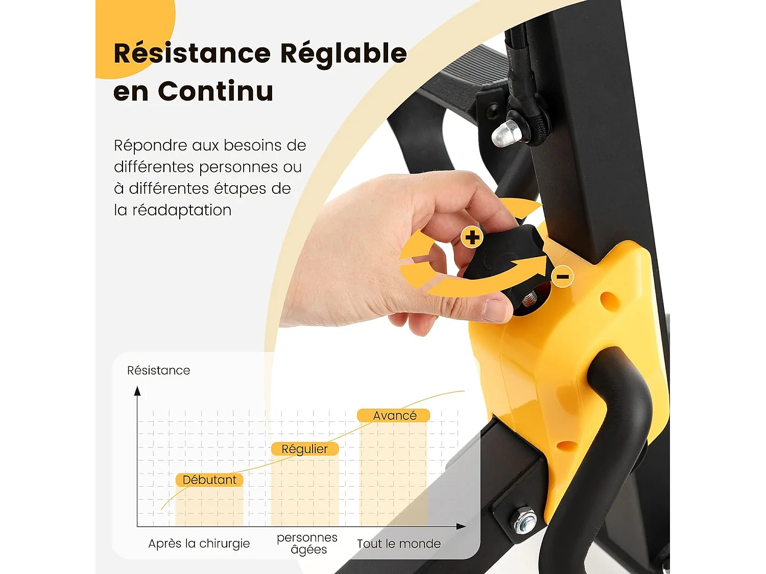 Vélo d'Appartement à Pédales Pliable 9 Hauteurs Résistance Réglable Fonction D'étirement avec Rouleaux de Massage,Ecran LCD