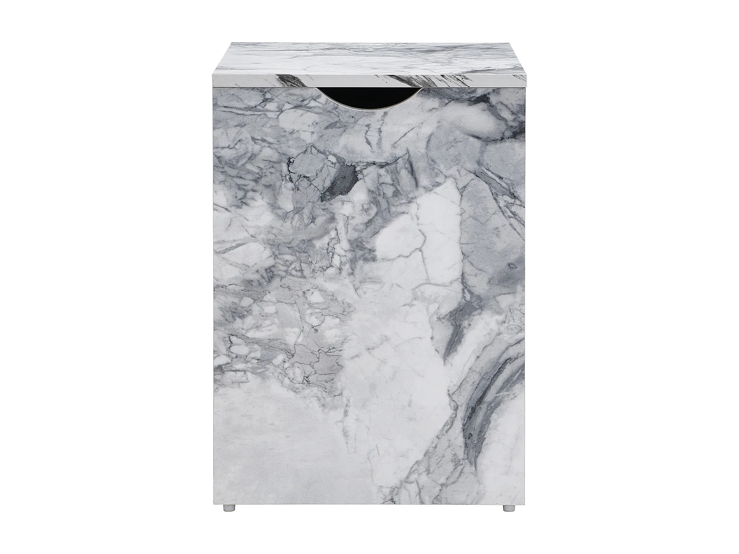 Table basse combiné, lot de 2 tables basses - 100x33,5x70cm+32x32x50cm - Effet marbre - Bois MDF - Blanc